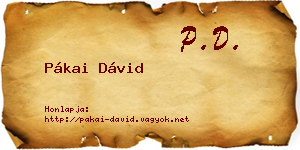 Pákai Dávid névjegykártya