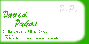 david pakai business card